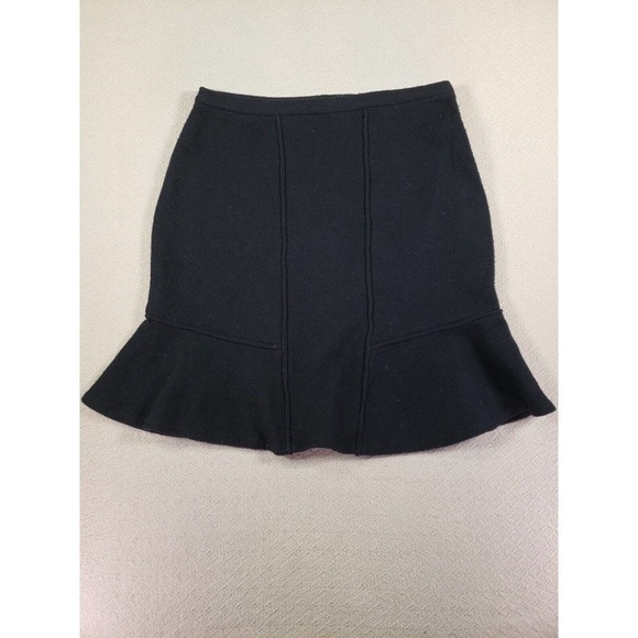Moth Skirt Womens 12‎ A Line Black Flared Wool Regular Fit Zipper Side - Picture 1 of 12